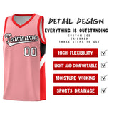 Custom Light Pink Red Side Design Sets Sports Uniform Basketball Jersey
