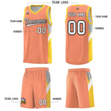 Custom Orange Gold Side Design Sets Sports Uniform Basketball Jersey
