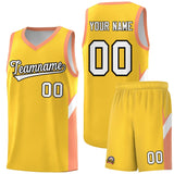 Custom Gold Orange Side Design Sets Sports Uniform Basketball Jersey