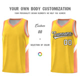 Custom Gold Orange Side Design Sets Sports Uniform Basketball Jersey