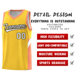 Custom Gold Orange Side Design Sets Sports Uniform Basketball Jersey