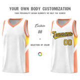 Custom White Orange Side Design Sets Sports Uniform Basketball Jersey
