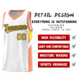 Custom White Orange Side Design Sets Sports Uniform Basketball Jersey