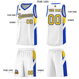 Custom White Royal Side Design Sets Sports Uniform Basketball Jersey
