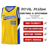 Custom Gold Royal Side Design Sets Sports Uniform Basketball Jersey