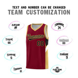 Custom Crimson Old Gold Side Design Sets Sports Uniform Basketball Jersey