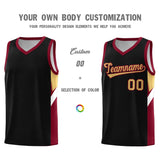 Custom Black Crimson Side Design Sets Sports Uniform Basketball Jersey