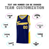 Custom Navy Gold Side Design Sets Sports Uniform Basketball Jersey