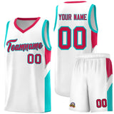 Custom White Red Side Design Sets Sports Uniform Basketball Jersey