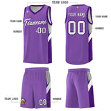 Custom Light Purple Purple Side Design Sets Sports Uniform Basketball Jersey