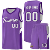 Custom Light Purple Purple Side Design Sets Sports Uniform Basketball Jersey