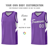 Custom Light Purple Purple Side Design Sets Sports Uniform Basketball Jersey