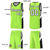 Custom Fluorescent Green Black Side Design Sets Sports Uniform Basketball Jersey