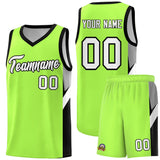 Custom Fluorescent Green Black Side Design Sets Sports Uniform Basketball Jersey