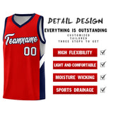 Custom Red Navy Side Design Sets Sports Uniform Basketball Jersey
