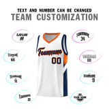 Custom White Orange Side Design Sets Sports Uniform Basketball Jersey