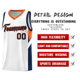 Custom White Orange Side Design Sets Sports Uniform Basketball Jersey