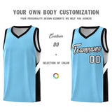 Custom Light Blue Black Side Design Sets Sports Uniform Basketball Jersey