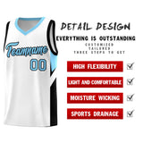 Custom White Light Blue Side Design Sets Sports Uniform Basketball Jersey