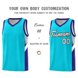 Custom Sky Blue Royal Side Design Sets Sports Uniform Basketball Jersey