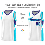 Custom White Royal Side Design Sets Sports Uniform Basketball Jersey