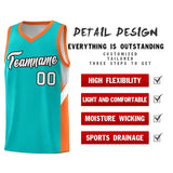 Custom Aqua Orange Side Design Sets Sports Uniform Basketball Jersey
