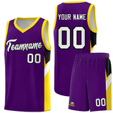 Custom Purple Gold Side Design Sets Sports Uniform Basketball Jersey