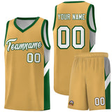 Custom Buckskin Brown Green Side Design Sets Sports Uniform Basketball Jersey