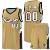 Custom Old Gold Black Side Design Sets Sports Uniform Basketball Jersey
