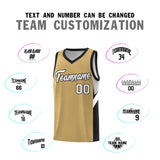 Custom Old Gold Black Side Design Sets Sports Uniform Basketball Jersey