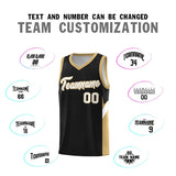 Custom Black Old Gold Side Design Sets Sports Uniform Basketball Jersey