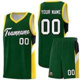 Custom Hunter Green Gold Side Design Sets Sports Uniform Basketball Jersey