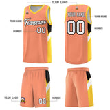 Custom Orange Gold Side Design Sets Sports Uniform Basketball Jersey