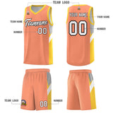 Custom Orange Gold Side Design Sets Sports Uniform Basketball Jersey