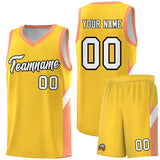 Custom Gold Orange Side Design Sets Sports Uniform Basketball Jersey