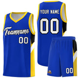 Custom Royal Gold Side Design Sets Sports Uniform Basketball Jersey