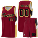 Custom Crimson Old Gold Side Design Sets Sports Uniform Basketball Jersey
