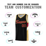Custom Black Old Gold Side Design Sets Sports Uniform Basketball Jersey
