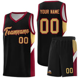 Custom Black Crimson Side Design Sets Sports Uniform Basketball Jersey