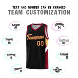 Custom Black Crimson Side Design Sets Sports Uniform Basketball Jersey