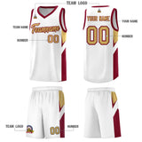 Custom White Crimson Side Design Sets Sports Uniform Basketball Jersey