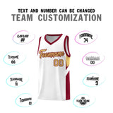 Custom White Crimson Side Design Sets Sports Uniform Basketball Jersey