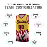 Custom Purple Crimson Hem Flame Pattern Fashion Sports Uniform Basketball jersey