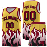 Custom Purple Crimson Hem Flame Pattern Fashion Sports Uniform Basketball jersey