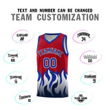 Custom Red Royal Hem Flame Pattern Fashion Sports Uniform Basketball jersey