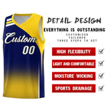 Custom Navy Gold Gradient Fashion Sets Sports Uniform Basketball Jersey
