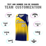 Custom Gold Navy Gradient Fashion Sets Sports Uniform Basketball Jersey