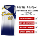 Custom White Navy Gradient Fashion Sets Sports Uniform Basketball Jersey