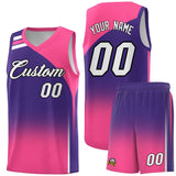 Custom Purple Pink Gradient Fashion Sets Sports Uniform Basketball Jersey