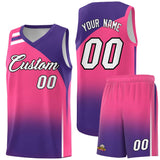 Custom Pink and Purple Gradient Fashion Sets Sports Uniform Basketball Jersey